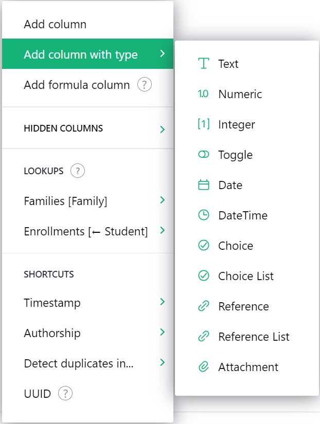 Add new column type